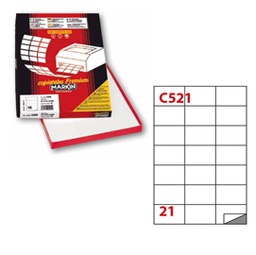 [31153] Etichetta adesiva C/521 bianca 100fg A4 70x42,43mm (21et/fg) Markin