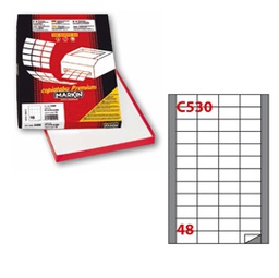 [31147] Etichetta adesiva C/530 bianca 100fg A4 48x25mm (48et/fg) Markin