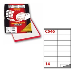 [38031] Etichetta adesiva C/546 bianca 100fg A4 105x40mm (14et/fg Markin
