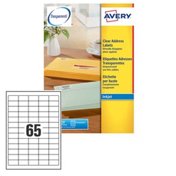 [83397] Etichetta adesiva J8651 bianca 25fg A4 38,1X21,2mm (65et/fg inkjet Avery