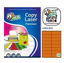 [58408] Etichetta adesiva LP4F arancio fluo 70fg A4 99,1x34mm (16et/fg) Tico