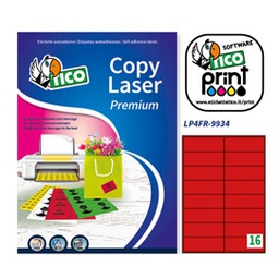 [58407] Etichetta adesiva LP4F rosso fluo 70fg A4 99,1x34mm (16et/fg) Tico