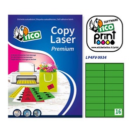 [58410] Etichetta adesiva LP4F verde fluo 70fg A4 99,1x34mm (16et/fg Tico