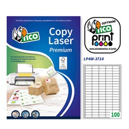 [66823] Etichetta adesiva LP4W bianca 100fg A4 37x14mm (100et/fg Laser Tico