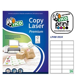 [72866] Etichetta adesiva LP4W bianca 100fg A4 99,1x34mm (16et/fg Laser Tico