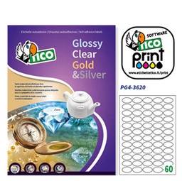 [83256] Etichetta adesiva PG4 bianca lucida 100fg A4 36x22mm (55et/fg Tico