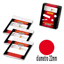 [36616] Etichetta adesiva rosso tonda D22mm (10fogli x 30etichette Markin
