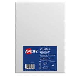 [91973] Etichette A3 in carta bianca lucida rimovibile (1et/fg) 10ff Avery