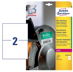 [90224] Etichette bianche in polietilene 210 x 148mm, Laser, 10fg Avery