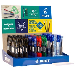 [95584] Expo 60pz roller G-2 + 30 refill in colori assortiti Pilot