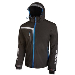 [89942] Giacca softshell Quick nero/blu Taglia L U-Power