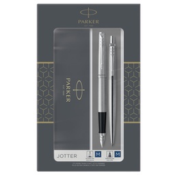 [95960] Gift Set DUO Jotter stainless steel CT sfera+stilografica M Parker