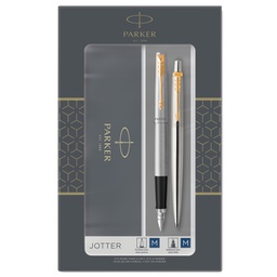 [95961] Gift Set DUO Jotter stainless steel GT sfera+ stilografica M Parker