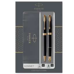 [95963] Gift Set DUO Sonnet Black GT + stilografica M + Sfera M Parker