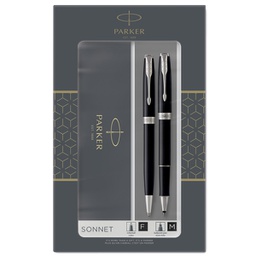 [88270] Gift Set sfera M + roller F Sonnet Black CT Parker