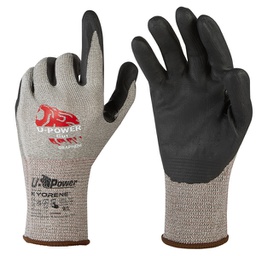[97543] Guanti di protezione CUT taglia 08 grigio nero c/polsino giallo U-Power