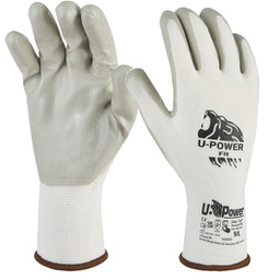 [97547] Guanti di protezione FIT taglia 09 bianco grigio c/polsino marrone U-Power