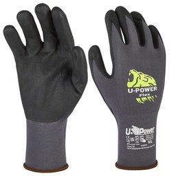 [97549] Guanti di protezione FLEX taglia 08 nero grigio c/polsino giallo U-Power