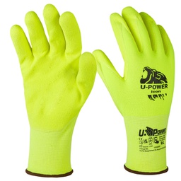 [97556] Guanti di protezione ICON taglia 09 giallo fluo c/polsino marrone U-Power