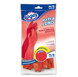 [88958] Guanti in lattice Extralong tg. M Rosso