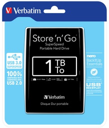 [VERB53023] HARD DISK STORE 'N' GO USB 3.0 PORTATILE 1TB COLORE NERO