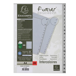 [94272] Intercalare Alfabetico in PP riciclato A-Z grigio A4 Exacompta