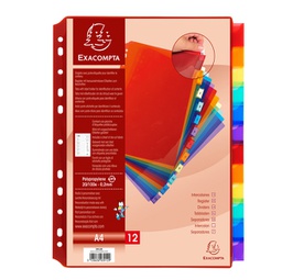 [94271] Intercalari neutri in PP trasparente 12 posizioni 3912E Exacompta