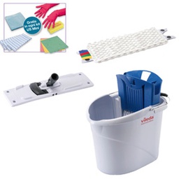 [64296] Kit Ultra Speed Mini: secchio 10Lt con strizzatore+telaio+mop microfibra VILEDA