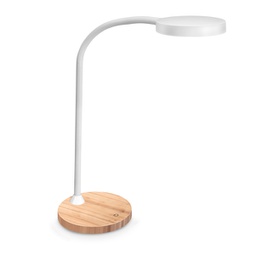 [94486] Lampada a led Flex Desk bianco con base in legno