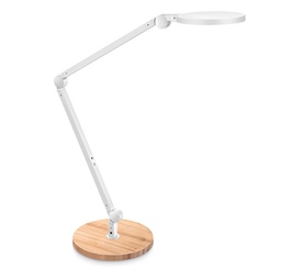 [94485] Lampada a led Giant bianco con base in legno