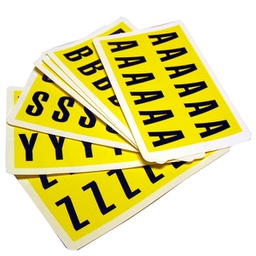 [98334] Lettere adesive A-Z 38 x 21mm 12et/fg. nero/giallo Beaverswood