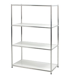 [71288] LIBRERIA 4 RIPIANI ACCIAIO/BIANCO 80x40cm - H120cm Easy System