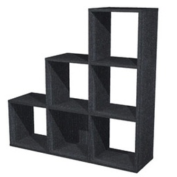 [74432] LIBRERIA 6 CASELLE a SCALARE 104x29,2cm-H103,9cm NERO VENATO - RAINBOW