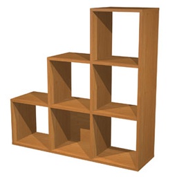 [74430] LIBRERIA 6 CASELLE a SCALARE 104x29,2cm-H103,9cm NOCE CHIARO - RAINBOW