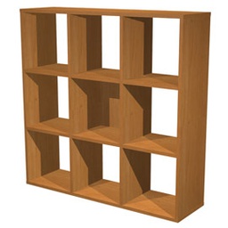 [74434] LIBRERIA 9 CASELLE 104x29,2cm-H103,9cm NOCE CHIARO- RAINBOW