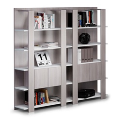 [86664] Libreria alta a 5 ripiani 100X38,6cm H198cm BIANCO/FRASS.TOSCANO - Concept