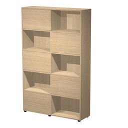 [89579] Libreria alta a 5 ripiani ante scorr. 120X35cm H191cm ROVERE/ROVERE - Tetris