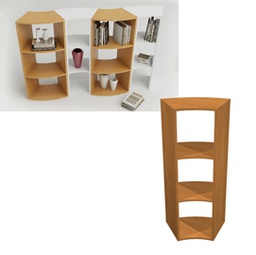 [82843] Libreria angolare 45  L274/498 x P397 x H1039 Noce Chiaro - RAINBOW