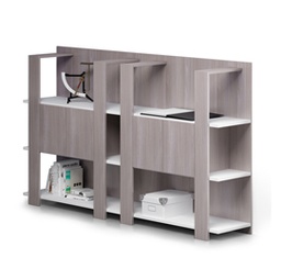 [86667] Libreria bassa a 3 ripiani 100X38,6cm H124cm BIANCO/FRASS.TOSCANO - Concept