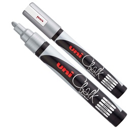 [83096] Marcatore a gesso liquido UNI CHALK p.tonda argento UNI MITSUBISHI
