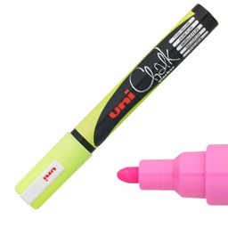 [73358] Marcatore a gesso liquido UNI CHALK p.tonda giallo fluo UNI MITSUBISHI