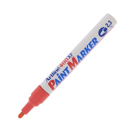 [85749] Marcatore artline A 400 punta tonda a vernice rosso