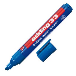 [27508] MARCATORE EDDING 33 PERMANENTE PUNTA SCALPELLO BLU