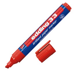 [30287] MARCATORE EDDING 33 PERMANENTE PUNTA SCALPELLO ROSSO