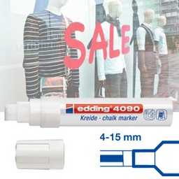 [56805] Marcatore EDDING 4090 punta scalpello gesso liquido bianco