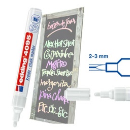 [47578] Marcatore EDDING 4095 punta conica gesso liquido bianco