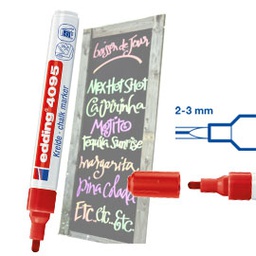 [47580] Marcatore EDDING 4095 punta conica gesso liquido rosso