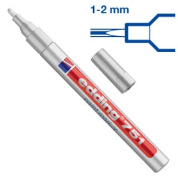 [27569] Marcatore EDDING 751 punta fine vernice argento