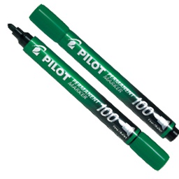 [80289] MARCATORE PERMANENTE 100 VERDE P.TONDA 4.5MM PILOT