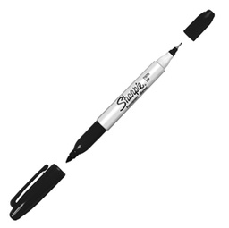 [48179] MARCATORE TWINTIP DOPPIA PUNTA F/UF NERO SHARPIE